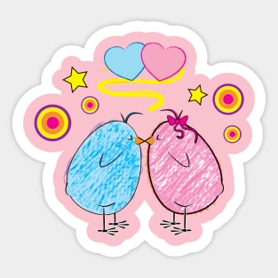 Chicks in Love Sticker